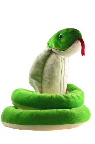 Cobra em pelúcia com compartimento secreto