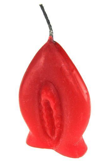 Vela no formato de Vagina vermelha