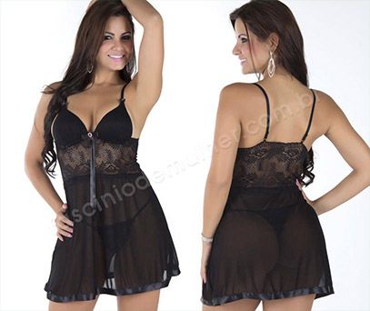 Camisola Luxuosa com Bojo e Calcinha